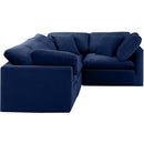  Manufacturer Color_Navy -- Indulge 105" Navy Velvet Upholstered 4 pc Modular Sectional IMAGE 4