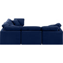  Manufacturer Color_Navy -- Indulge 105" Navy Velvet Upholstered 4 pc Modular Sectional IMAGE 5