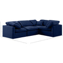  Manufacturer Color_Navy -- Indulge 105" Navy Velvet Upholstered 4 pc Modular Sectional IMAGE 9