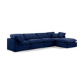  Manufacturer Color_Navy -- Indulge 140" Navy Velvet Upholstered 5 pc Modular Sectional IMAGE 1