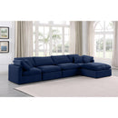  Manufacturer Color_Navy -- Indulge 140" Navy Velvet Upholstered 5 pc Modular Sectional IMAGE 2