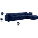  Manufacturer Color_Navy -- Indulge 140" Navy Velvet Upholstered 5 pc Modular Sectional IMAGE 9