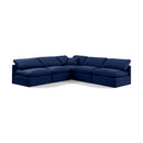  Manufacturer Color_Navy -- Indulge 105" Navy Velvet Upholstered 5 pc Modular Sectional IMAGE 1