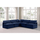  Manufacturer Color_Navy -- Indulge 105" Navy Velvet Upholstered 5 pc Modular Sectional IMAGE 2