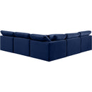  Manufacturer Color_Navy -- Indulge 105" Navy Velvet Upholstered 5 pc Modular Sectional IMAGE 3