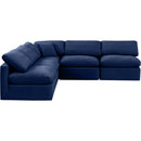  Manufacturer Color_Navy -- Indulge 105" Navy Velvet Upholstered 5 pc Modular Sectional IMAGE 4