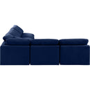  Manufacturer Color_Navy -- Indulge 105" Navy Velvet Upholstered 5 pc Modular Sectional IMAGE 5