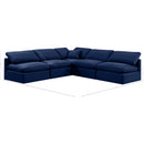  Manufacturer Color_Navy -- Indulge 105" Navy Velvet Upholstered 5 pc Modular Sectional IMAGE 8