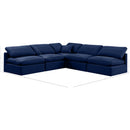 Meridian Indulge Navy Velvet Modular Sectional IMAGE 8