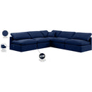 Meridian Indulge Navy Velvet Modular Sectional IMAGE 9