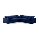  Manufacturer Color_Navy -- Indulge 105" Navy Velvet Upholstered 5 pc Modular Sectional IMAGE 1