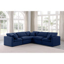  Manufacturer Color_Navy -- Indulge 105" Navy Velvet Upholstered 5 pc Modular Sectional IMAGE 2