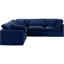  Manufacturer Color_Navy -- Indulge 105" Navy Velvet Upholstered 5 pc Modular Sectional IMAGE 4
