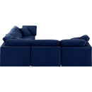  Manufacturer Color_Navy -- Indulge 105" Navy Velvet Upholstered 5 pc Modular Sectional IMAGE 5