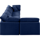  Manufacturer Color_Navy -- Indulge 140" Navy Velvet Upholstered 5 pc Modular Sectional IMAGE 5