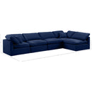  Manufacturer Color_Navy -- Indulge 140" Navy Velvet Upholstered 5 pc Modular Sectional IMAGE 9