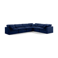  Manufacturer Color_Navy -- Indulge 140" Navy Velvet Upholstered 6 pc Modular Sectional IMAGE 1