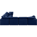  Manufacturer Color_Navy -- Indulge 140" Navy Velvet Upholstered 6 pc Modular Sectional IMAGE 3