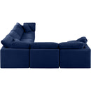  Manufacturer Color_Navy -- Indulge 140" Navy Velvet Upholstered 6 pc Modular Sectional IMAGE 5
