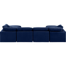  Manufacturer Color_Navy -- Indulge 140" Navy Velvet Upholstered 6 pc Modular Sectional IMAGE 3