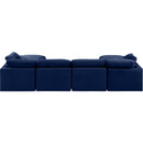 Meridian Indulge Navy Velvet Modular Sectional IMAGE 3