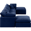  Manufacturer Color_Navy -- Indulge 140" Navy Velvet Upholstered 6 pc Modular Sectional IMAGE 5