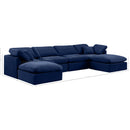  Manufacturer Color_Navy -- Indulge 140" Navy Velvet Upholstered 6 pc Modular Sectional IMAGE 7