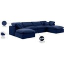 Meridian Indulge Navy Velvet Modular Sectional IMAGE 8