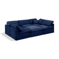  Manufacturer Color_Navy -- Indulge 105" Navy Velvet Upholstered 6 pc Modular Sectional IMAGE 1