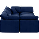  Manufacturer Color_Navy -- Indulge 105" Navy Velvet Upholstered 6 pc Modular Sectional IMAGE 5