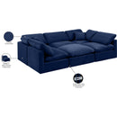 Meridian Indulge Navy Velvet Modular Sectional IMAGE 9