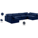 Meridian Indulge Navy Velvet Modular Sectional IMAGE 10