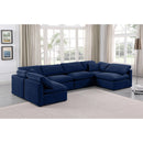  Manufacturer Color_Navy -- Indulge 140" Navy Velvet Upholstered 6 pc Modular Sectional IMAGE 2