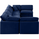  Manufacturer Color_Navy -- Indulge 140" Navy Velvet Upholstered 6 pc Modular Sectional IMAGE 5