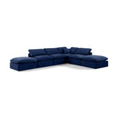 Manufacturer Color_Navy -- Indulge 140" Navy Velvet Upholstered 6 pc Modular Sectional IMAGE 1