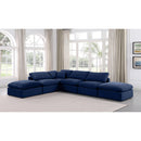  Manufacturer Color_Navy -- Indulge 140" Navy Velvet Upholstered 6 pc Modular Sectional IMAGE 2