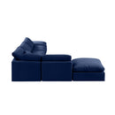  Manufacturer Color_Navy -- Indulge 140" Navy Velvet Upholstered 6 pc Modular Sectional IMAGE 5