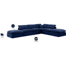  Manufacturer Color_Navy -- Indulge 140" Navy Velvet Upholstered 6 pc Modular Sectional IMAGE 9