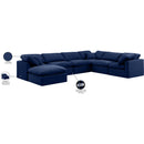  Manufacturer Color_Navy -- Indulge 140" Navy Velvet Upholstered 7 pc Modular Sectional IMAGE 10