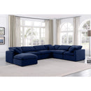  Manufacturer Color_Navy -- Indulge 140" Navy Velvet Upholstered 7 pc Modular Sectional IMAGE 2
