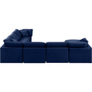  Manufacturer Color_Navy -- Indulge 140" Navy Velvet Upholstered 7 pc Modular Sectional IMAGE 3