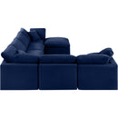  Manufacturer Color_Navy -- Indulge 140" Navy Velvet Upholstered 7 pc Modular Sectional IMAGE 5