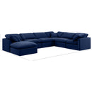  Manufacturer Color_Navy -- Indulge 140" Navy Velvet Upholstered 7 pc Modular Sectional IMAGE 9