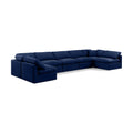  Manufacturer Color_Navy -- Indulge 175" Navy Velvet Upholstered 7 pc Modular Sectional IMAGE 1