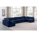  Manufacturer Color_Navy -- Indulge 175" Navy Velvet Upholstered 7 pc Modular Sectional IMAGE 2