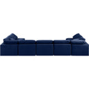  Manufacturer Color_Navy -- Indulge 175" Navy Velvet Upholstered 7 pc Modular Sectional IMAGE 3