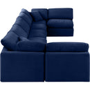  Manufacturer Color_Navy -- Indulge 175" Navy Velvet Upholstered 7 pc Modular Sectional IMAGE 5