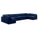  Manufacturer Color_Navy -- Indulge 175" Navy Velvet Upholstered 7 pc Modular Sectional IMAGE 8
