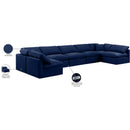  Manufacturer Color_Navy -- Indulge 175" Navy Velvet Upholstered 7 pc Modular Sectional IMAGE 9