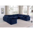  Manufacturer Color_Navy -- Indulge 140" Navy Velvet Upholstered 8 pc Modular Sectional IMAGE 2